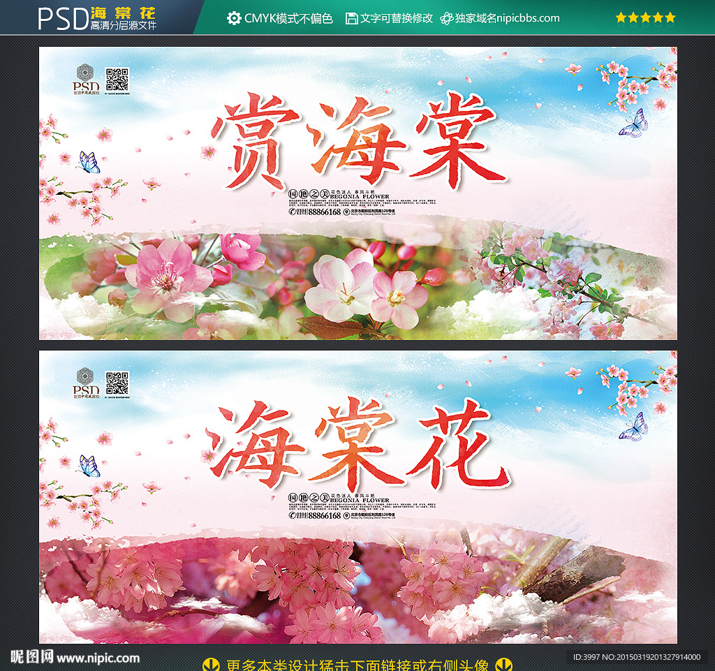 赏海棠花 海棠花海报