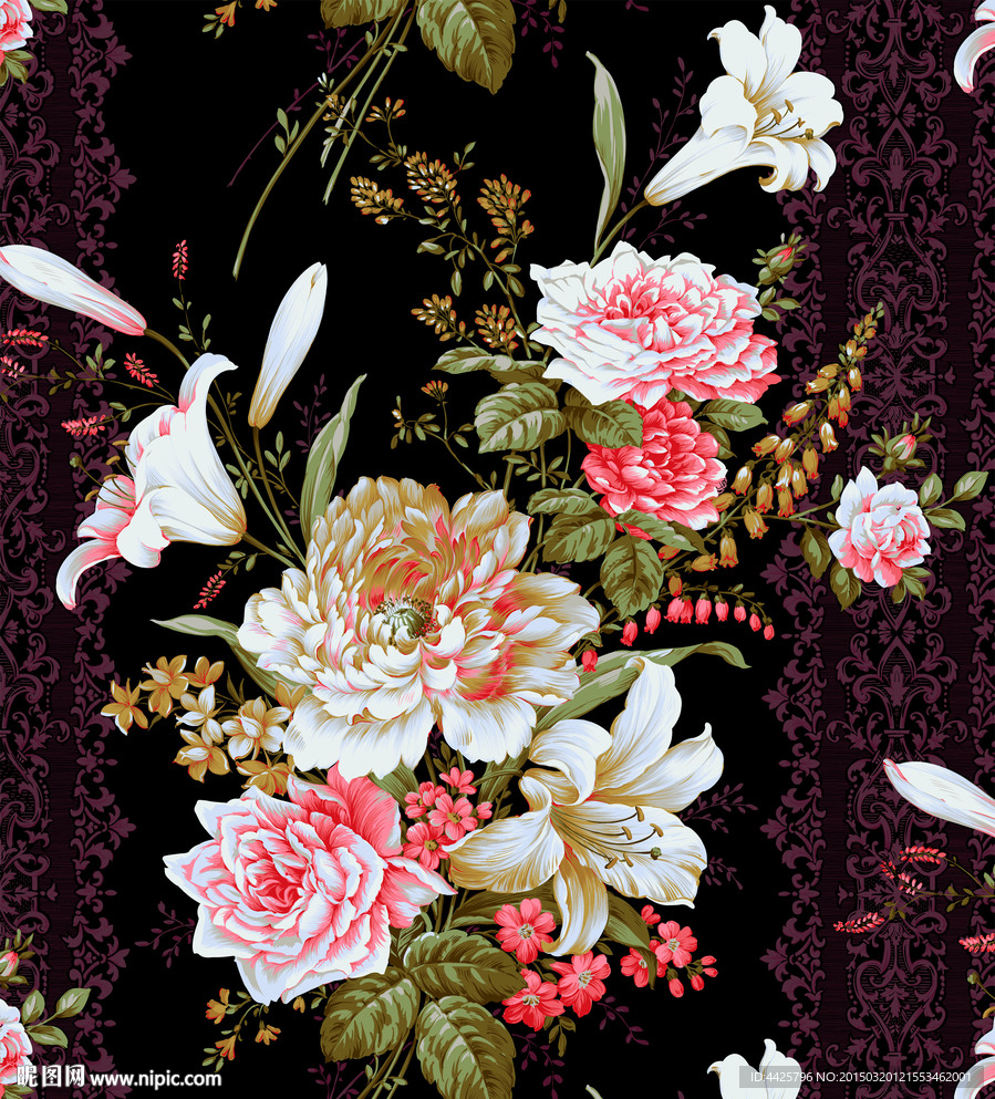 高清分层印花花卉