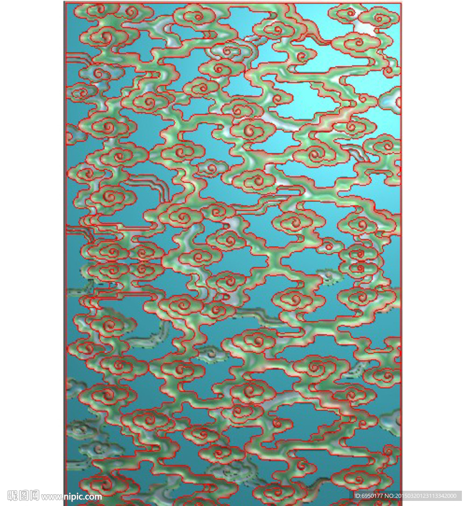 镂空满云祥云精雕图浮雕灰度