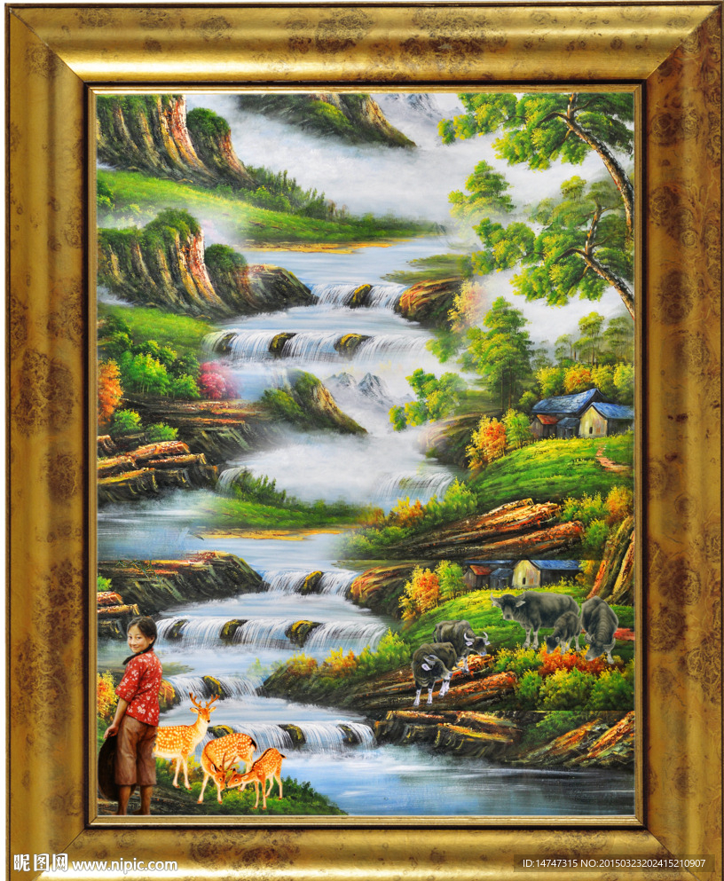 山水油画风景