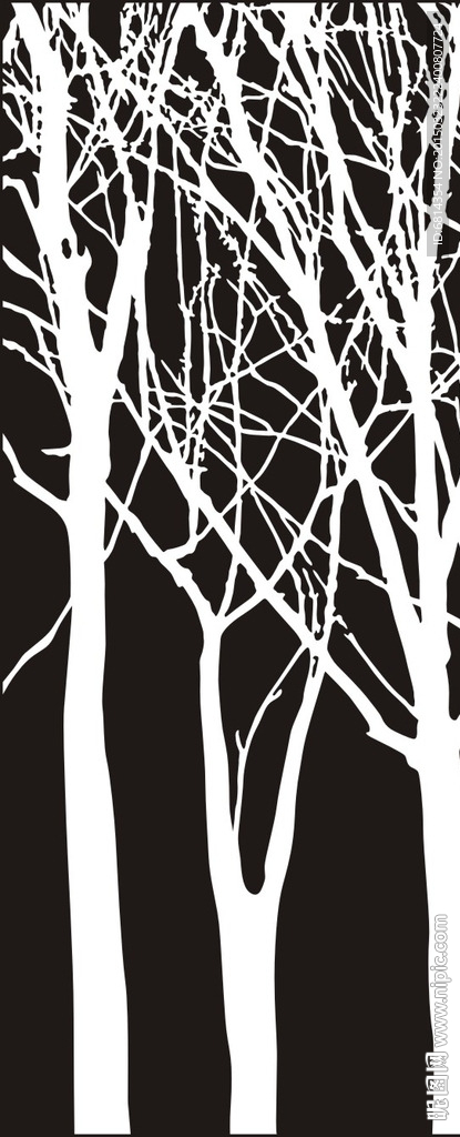 树型 树形 黑白树 抽象树
