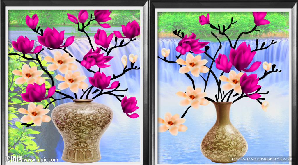 玉兰花装饰画