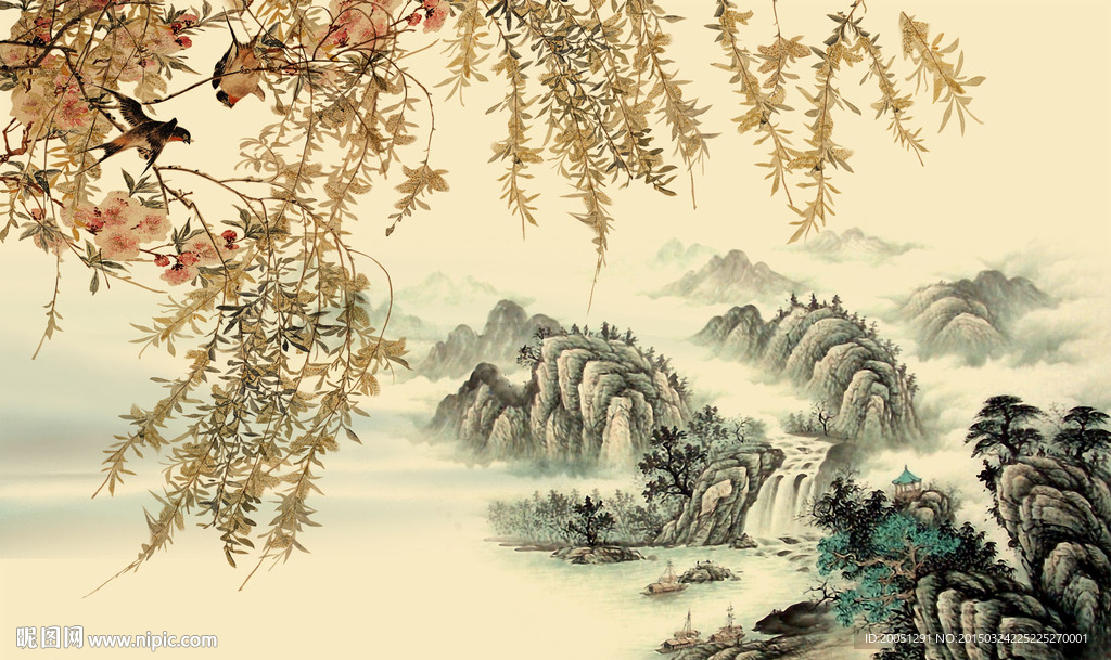 3d背景墙 风景画