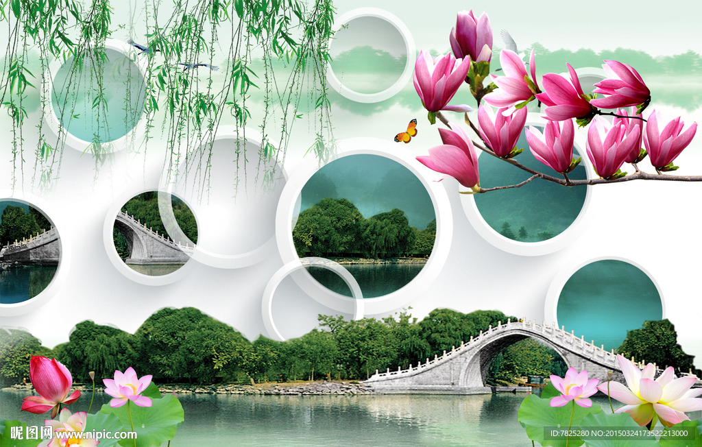 风景如画电视背景墙