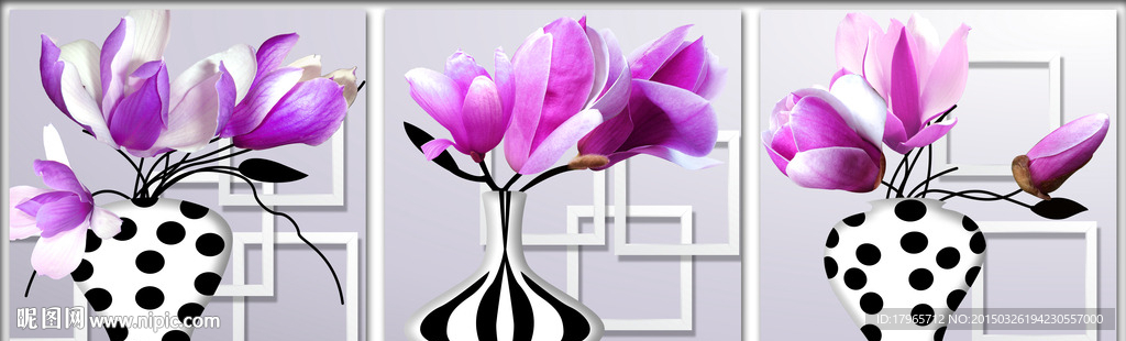 3d立体画 玉兰花
