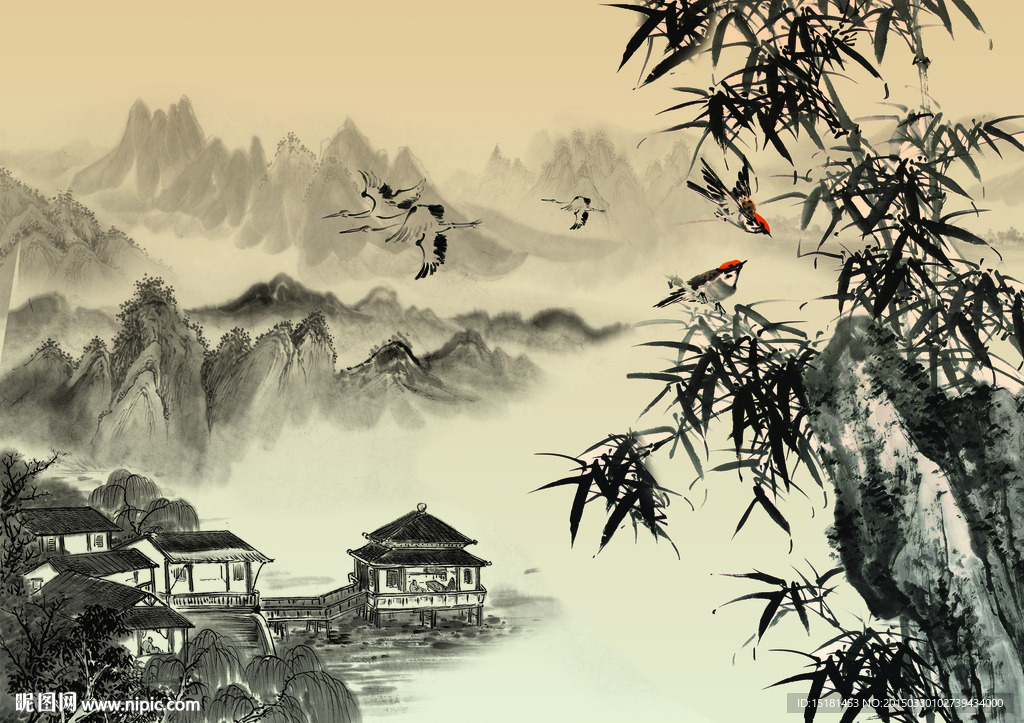 竹子水墨