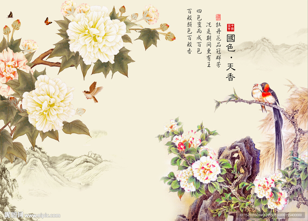 国色天香牡丹