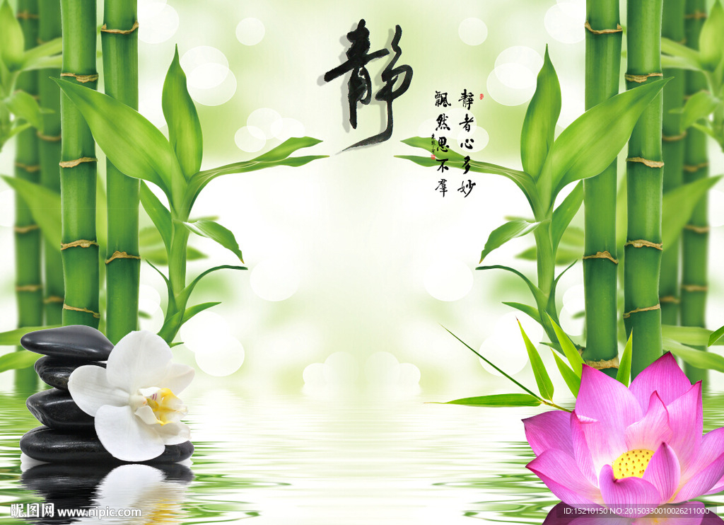 竹子倒影