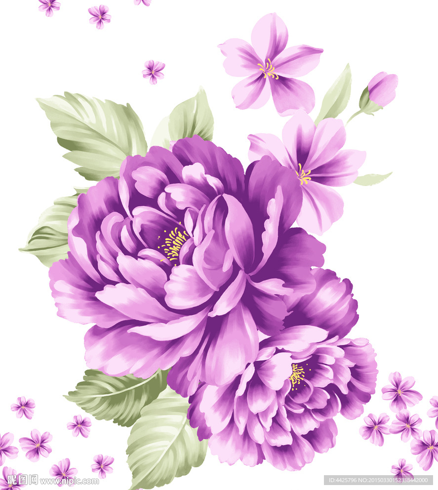 高清写实印花花卉