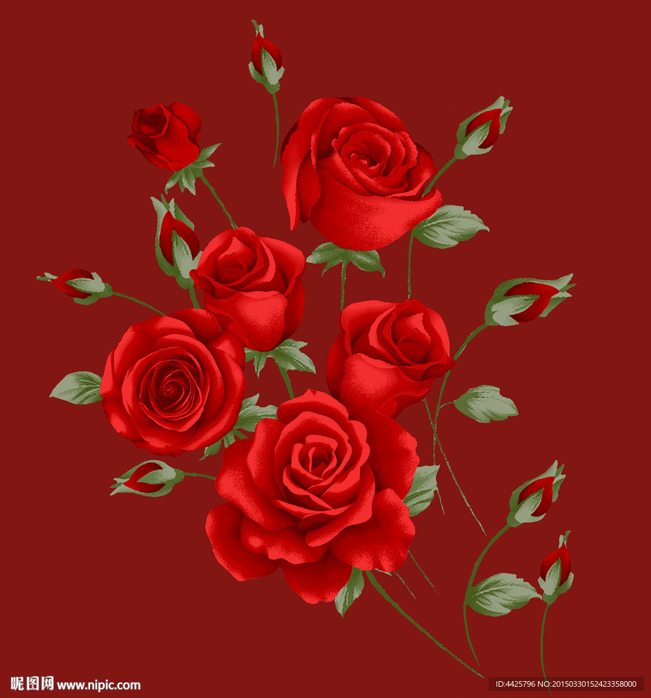 高清写实印花花卉