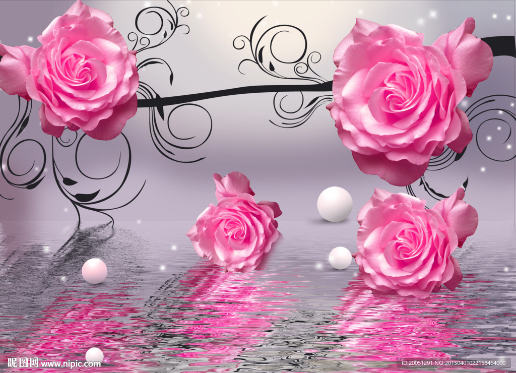 3d背景墙 花纹