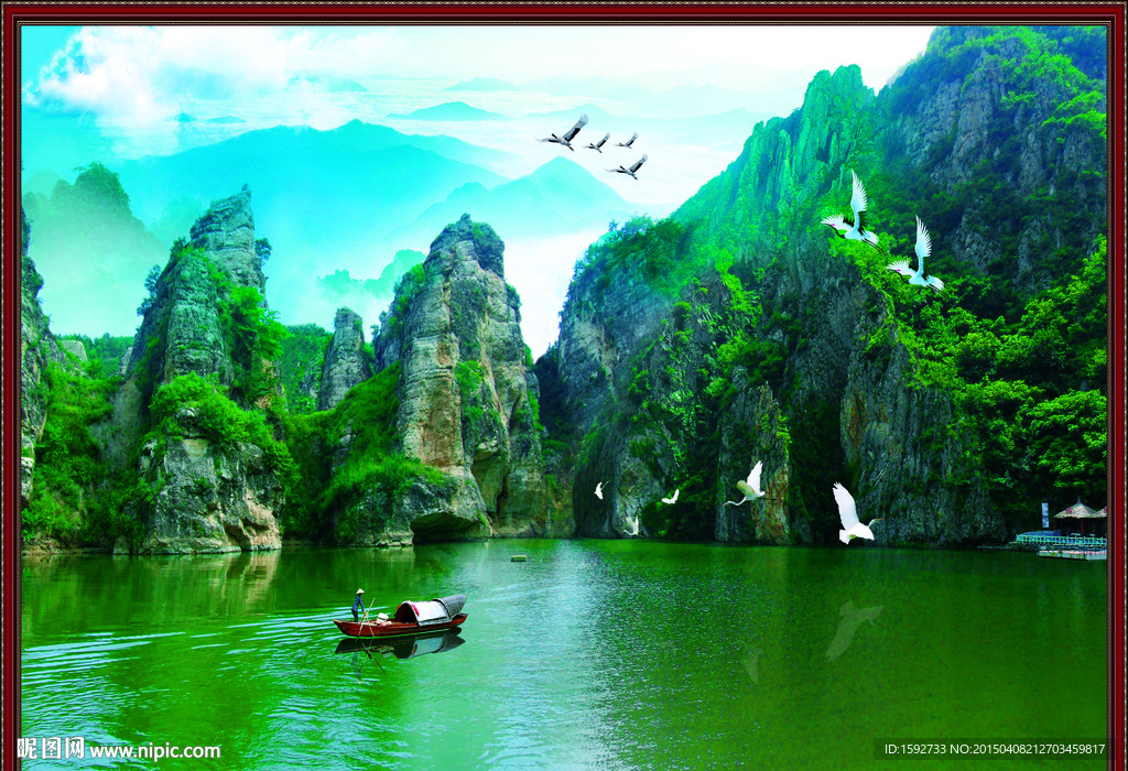 高桂林青山绿水风景立体画序列图