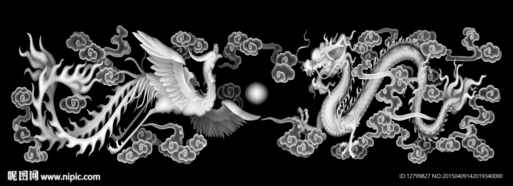 精品龙凤灰度图
