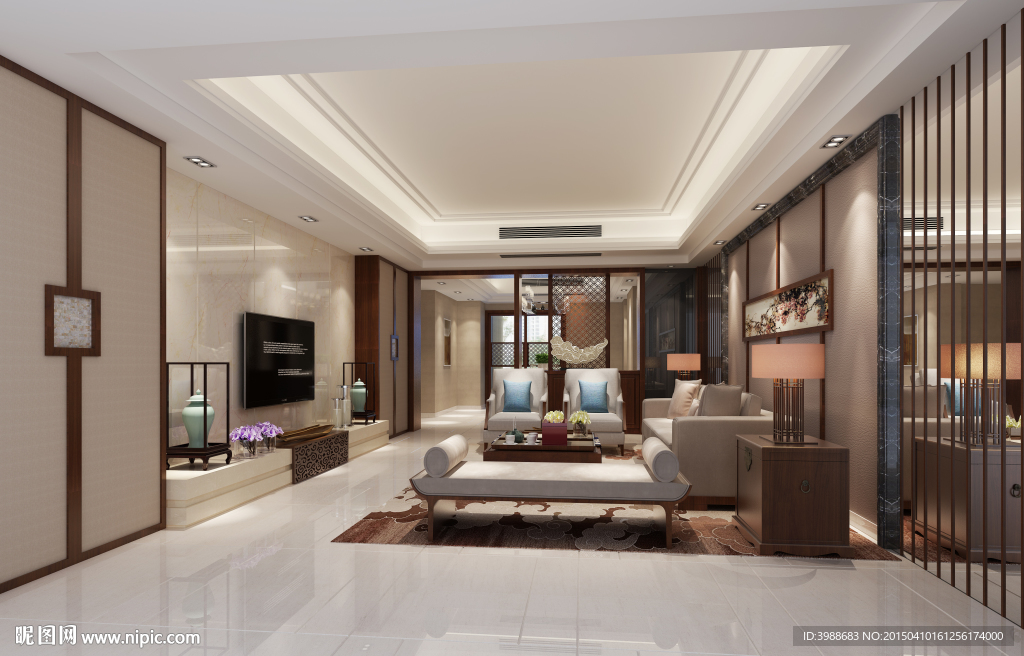 中式客厅效果图