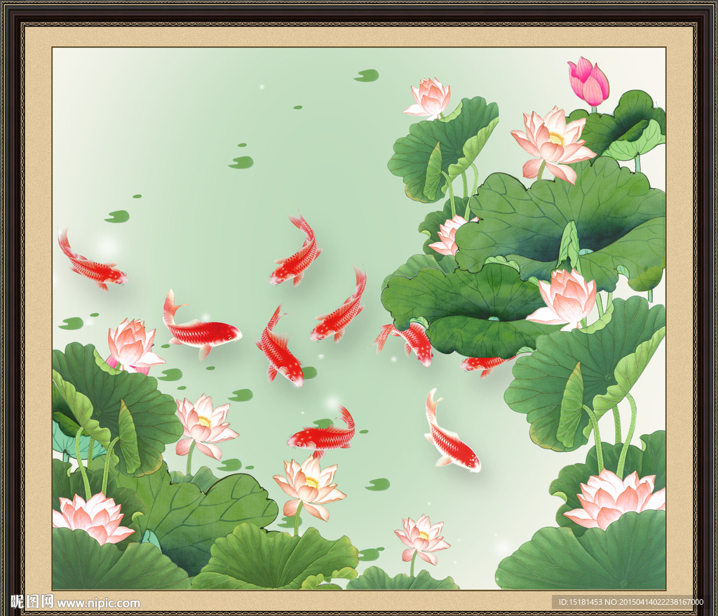 荷花装饰画