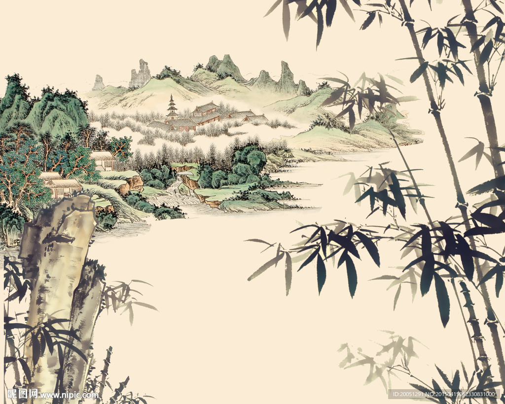山水壁画