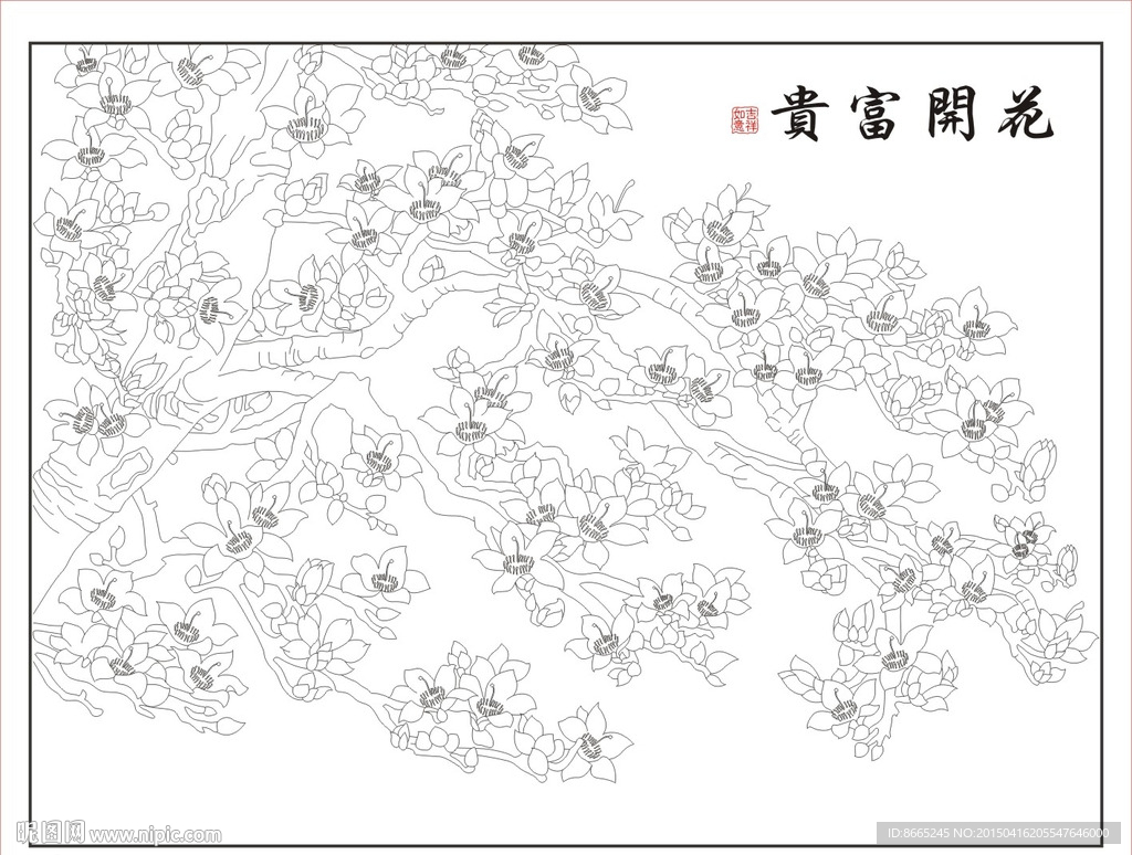 木兰花背景装饰画