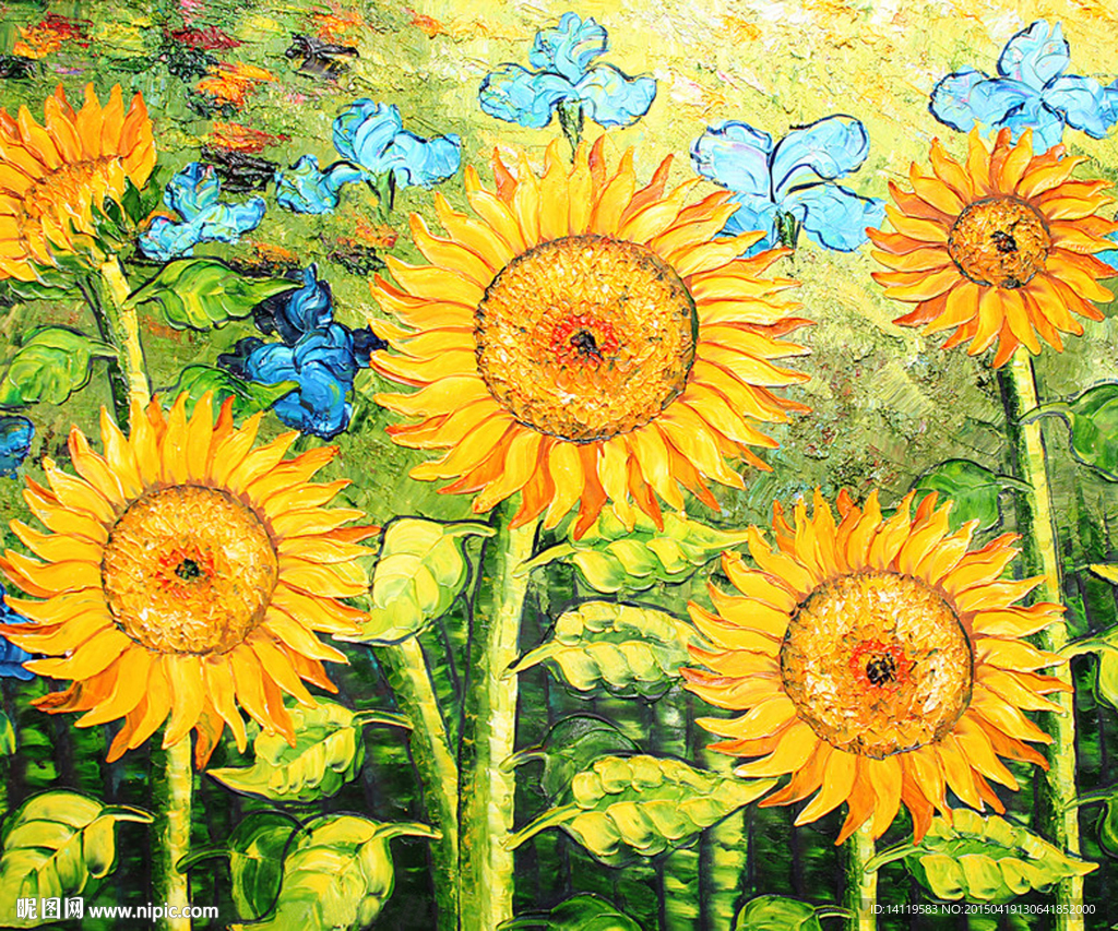 油画向日葵
