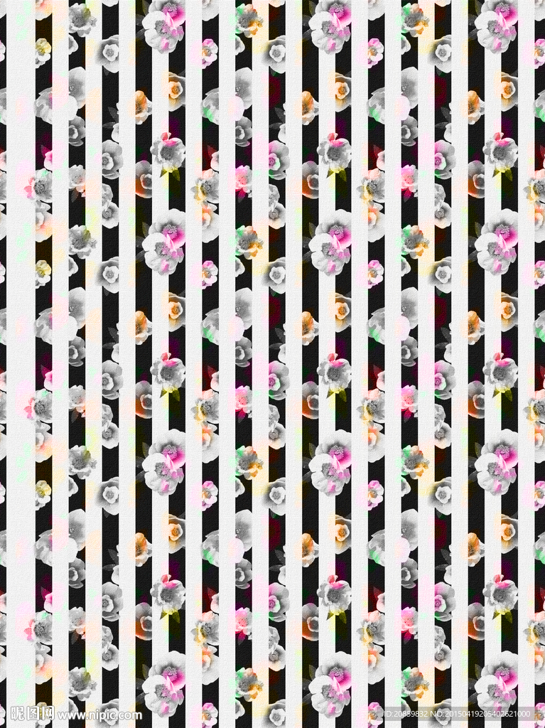 花卉条纹 ps分层