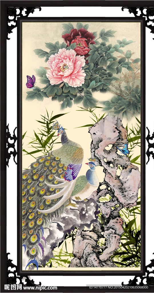 花鸟图孔雀图