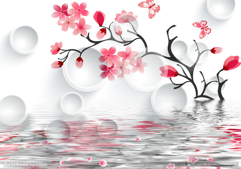 倒影梅花