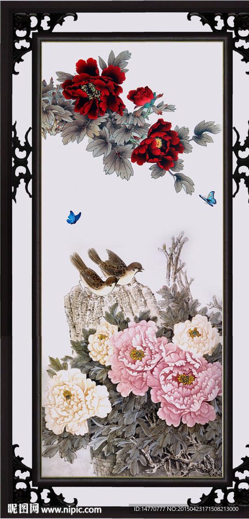 花开富贵 牡丹装饰画