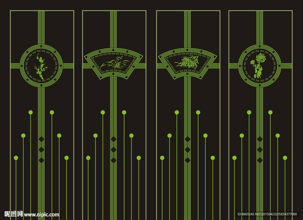 梅兰竹菊装饰画