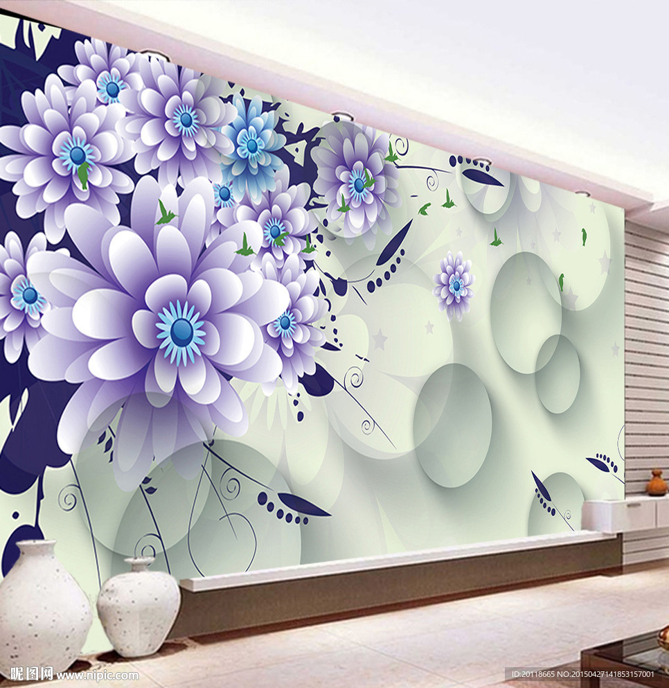 花卉花朵电视背景墙装饰画图片