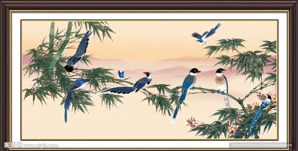 竹子风景 花鸟图