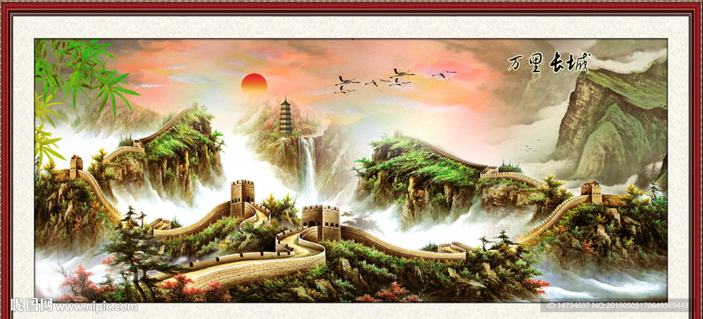 油画长城
