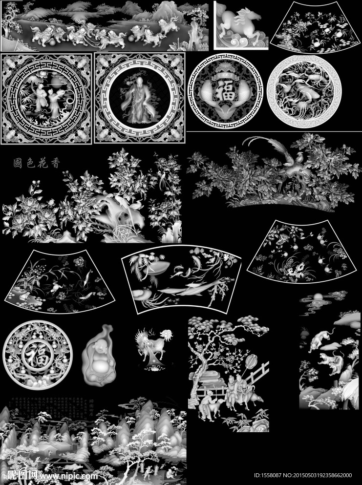 精雕山水人物JDP灰度图