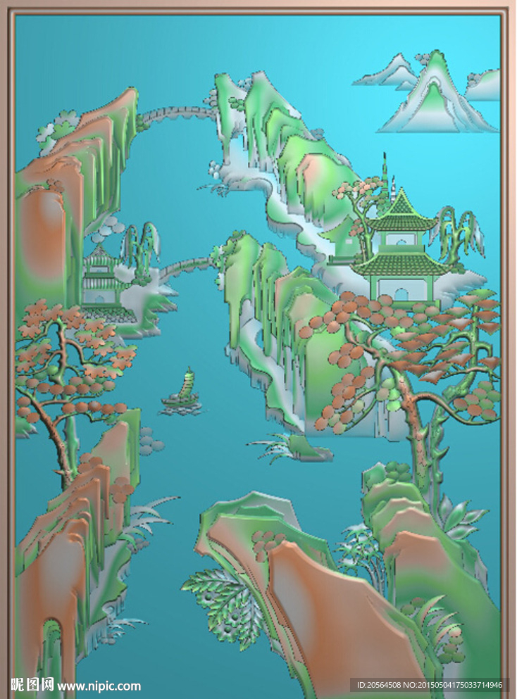 山水精雕图