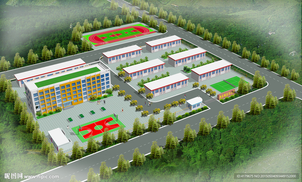学校鸟瞰图