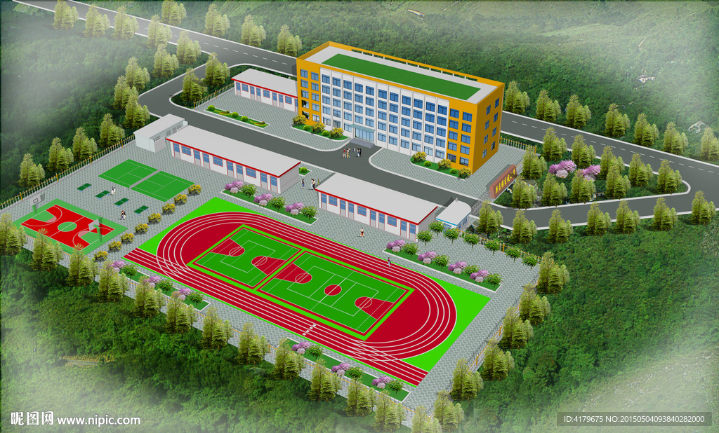 学校鸟瞰图
