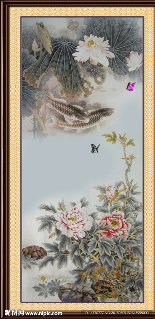 国画荷花 水墨