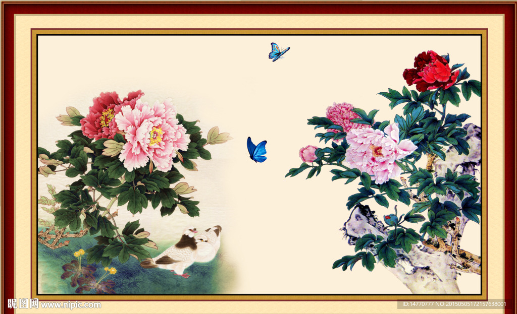 花开富贵 牡丹装饰画