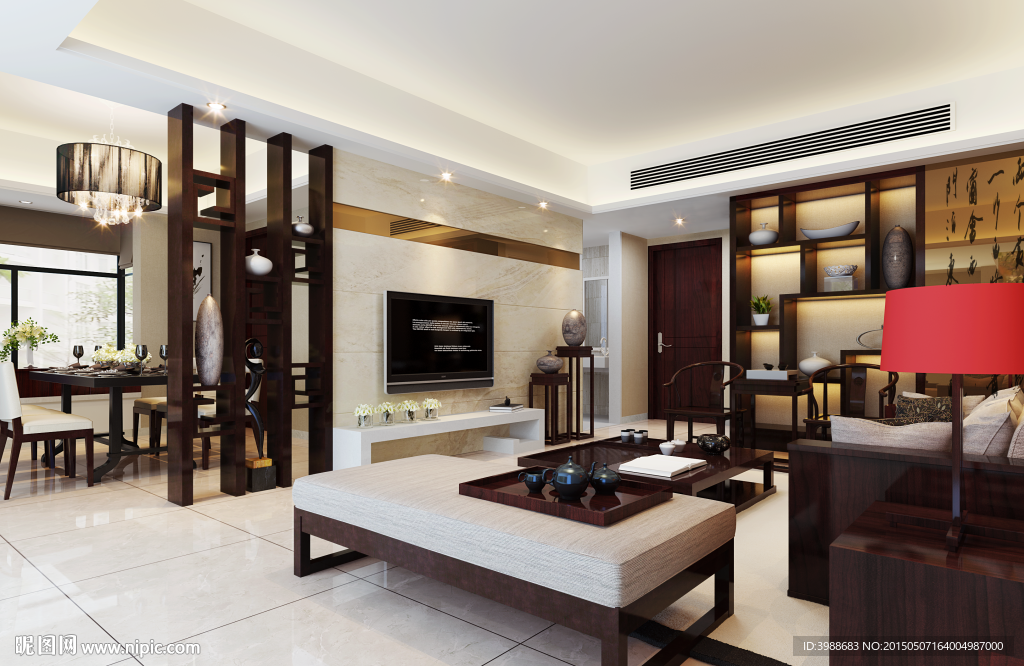 中式客厅效果图