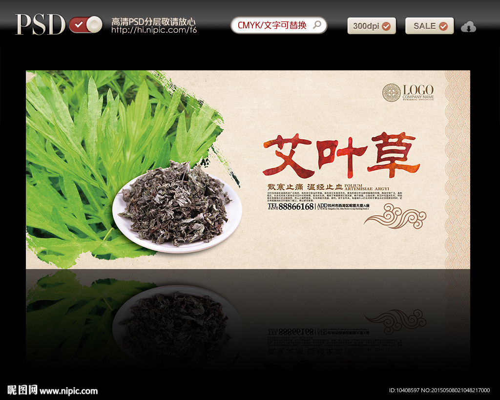 艾叶海报 中药艾叶