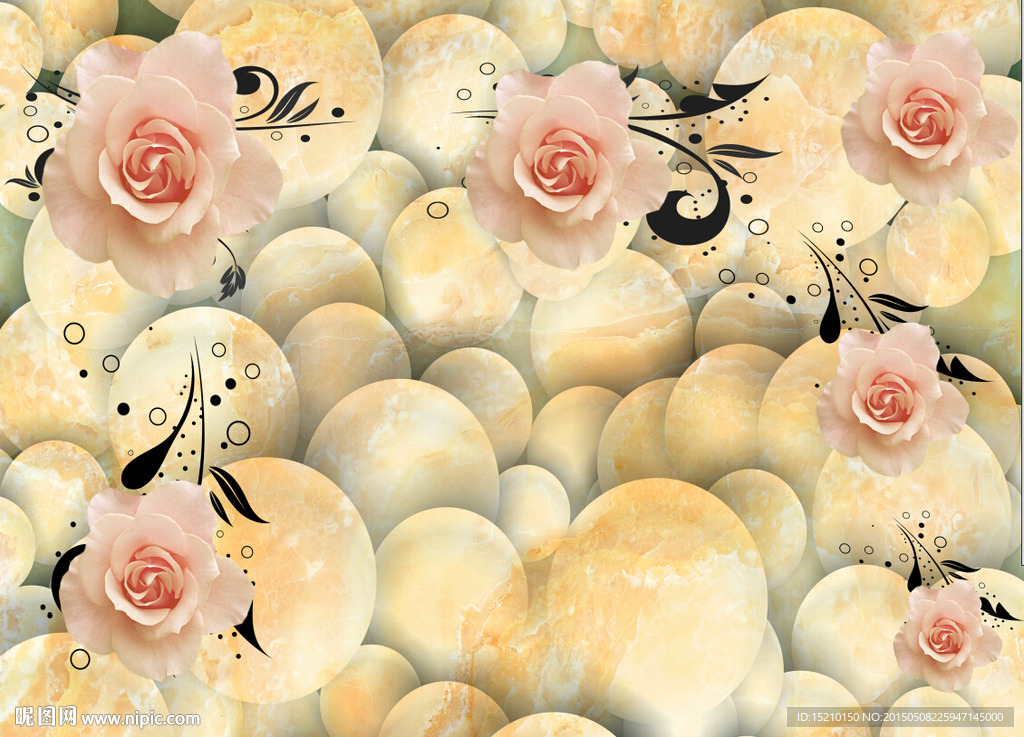 鹅卵石玫瑰花