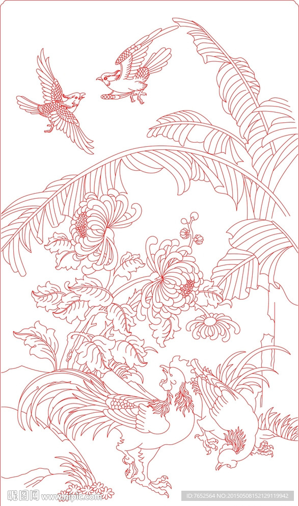 花鸟门板