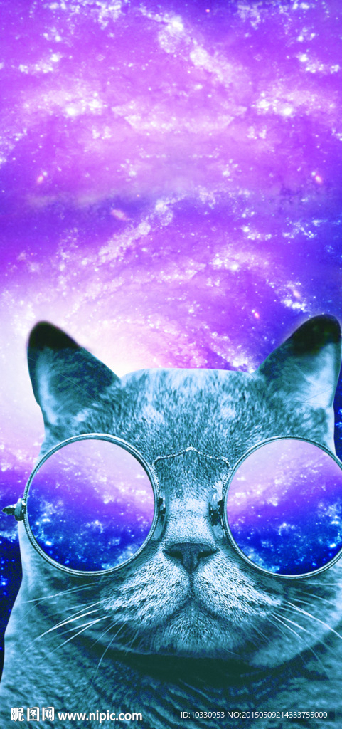 卡通猫  戴眼镜的猫 手机壳