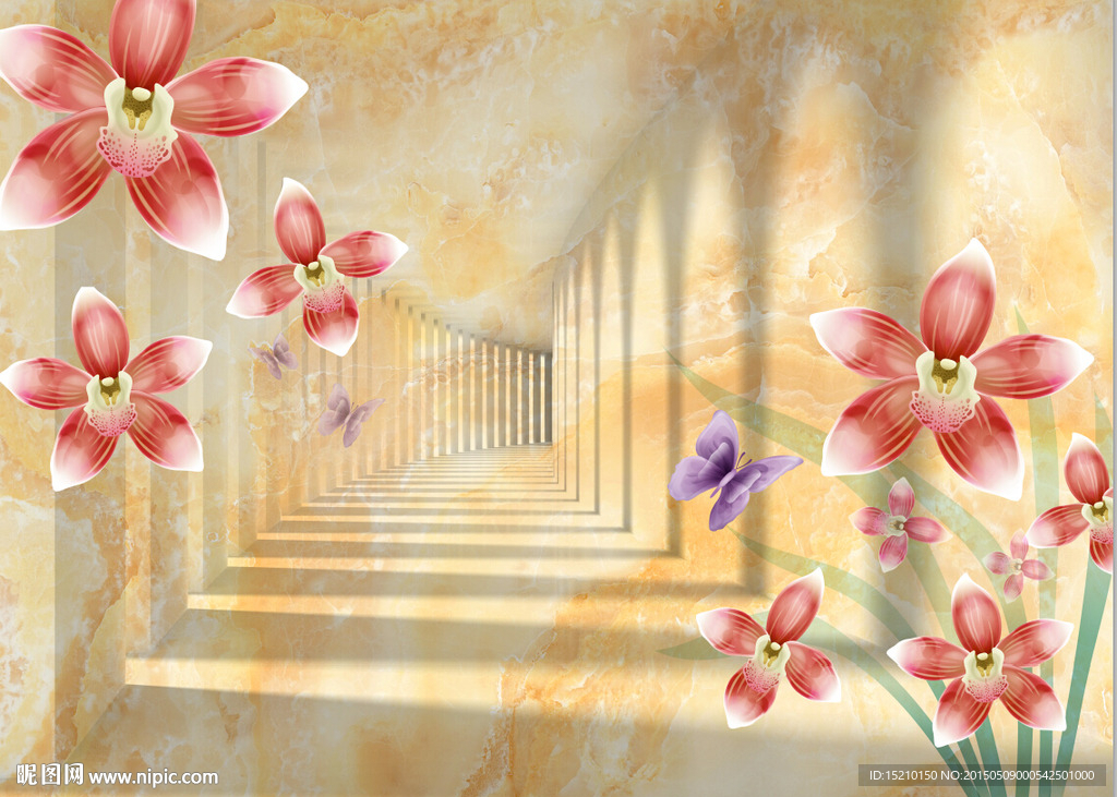 大理石空间花朵