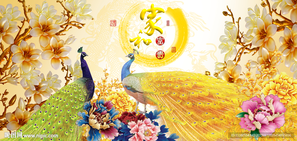 家和富贵双孔雀
