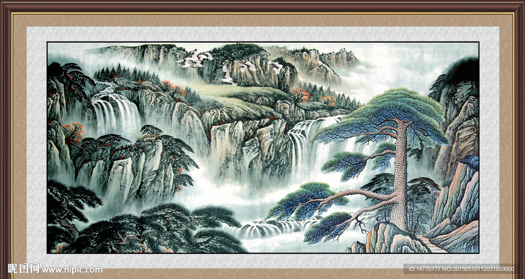 迎客松国画