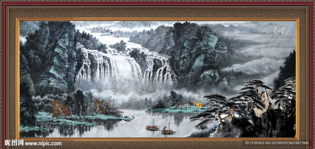 山水国画 水墨画