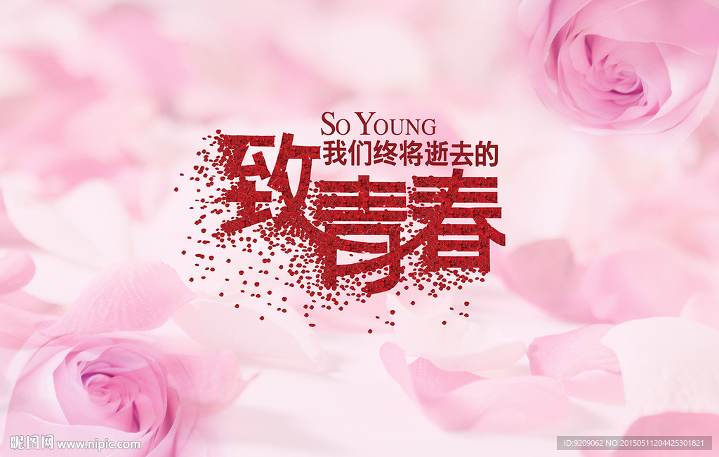 致青春 玫瑰 背景墙