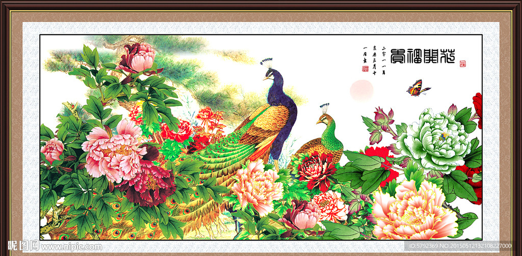 牡丹花装饰画