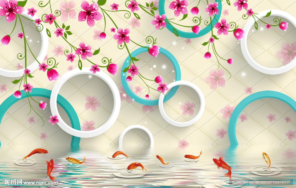 3D 小花背景墙