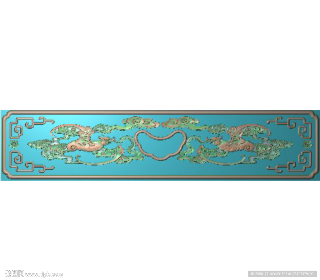 蝙蝠写字台抽斗精雕图灰度图浮雕