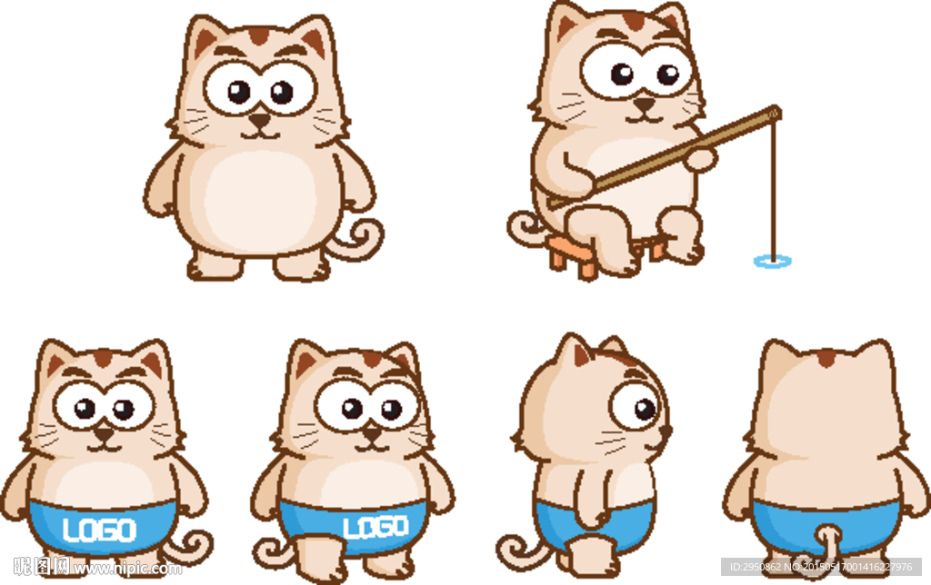 卡通大猫矢量造型图
